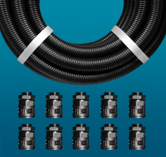 Black & White Polypropylene Contractor Packs with Push-Fit Fittings